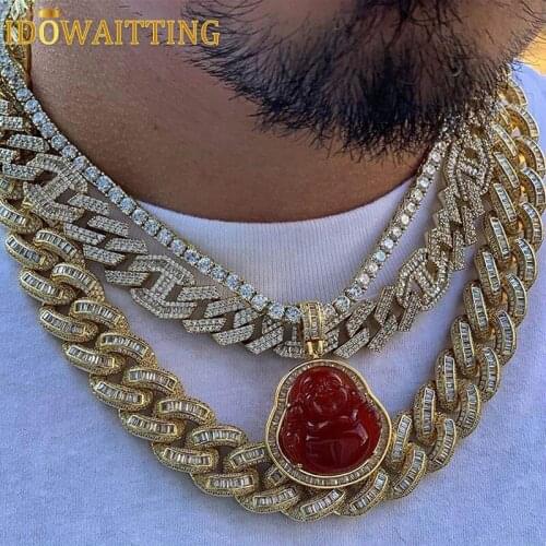 2021 New Big Heavy 18MM Maimi Cuban Link Chain Necklace Iced Out Bling Cubic Zircon CZ Paved Hip Hop Women Men Jewelry Gift