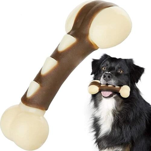 Dog Chew Toys Simulation Bone Molar Rod Cleaning Teeth Beef Flavor Bite Resistant For Small Large Medium Dogs Pet Products H&JOY