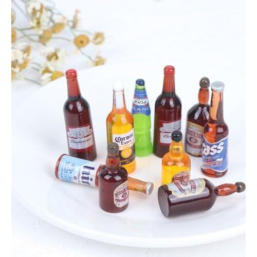 10Pcs 1:12 Dollhouse Miniature Drinks Wine Model Dolls Kitchen Accessories