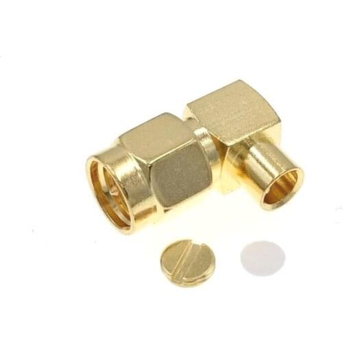 100pcs SMA Male Right Angle Solder 0.141" RG402 Semi-Rigid Cable RF Connector