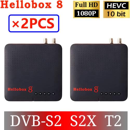 [2PCS] H.265 TV Receiver Combo DVB T2 DVB S2 Hellobox 8 CS Set Top Box support RJ45 WiFi HEVC PowerVu Biss TV Box