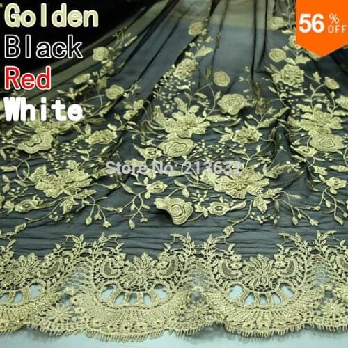 3D hot Golden 2 layer lace tulle voile flowers shaped flat embroidery embroidery textile fabrics electronic Most new gold fabric