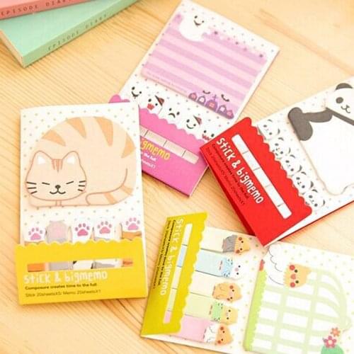 6 pcs/lot Cute Cat Panda N Times Sticky Notes Memo Pad Paper Sticker Notepad Gift School Office Stationery