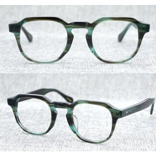 Acetate Glasses Frame Men Women Vintage Transpzrent Polygon Eye Glasses Optical Myopia Eyeglasses Frames Clear Eyewear Oculos