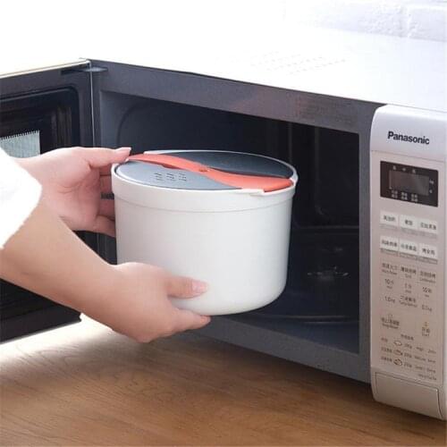 High Quality Household Microwave Oven Steamed Rice Double Layer High Temperature Resistance Kitchen Creative Portable Lunch Box