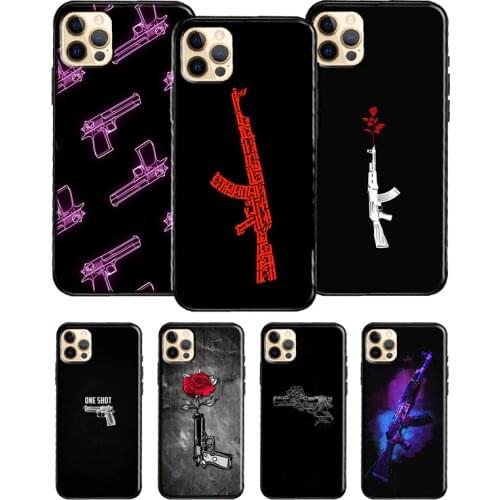 AK 47 Gun Case For Apple iPhone 11 12 Pro Max mini 6S 7 8 Plus XR X XS MAX SE 2020 Back Cover Coque