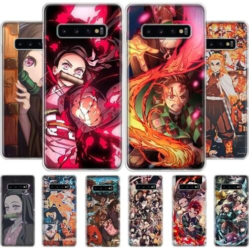 Anime Kimetsu No Yaiba Demon Slayer Phone Case For Samsung Galaxy S7 S8 S9 S10 S20 NOTE 8 9 10 J4 J6 PLUS LITE Ultra Cover Soft