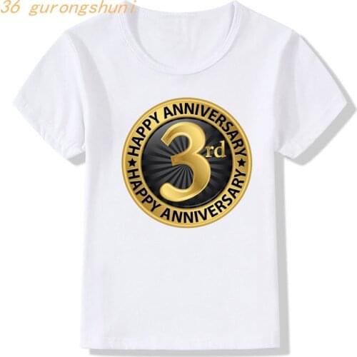 Children Clothes 3d T Shirt T Shirt Boys T Shirts 3years Anniversaty Birthday T-shirts Kid Tops for Girls Shirts Kids Tshirt