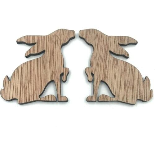 DIY 40PCS Wooden crafts rabbit Decoration Scrapbooking Handicraft 50mm Thickness 3mm