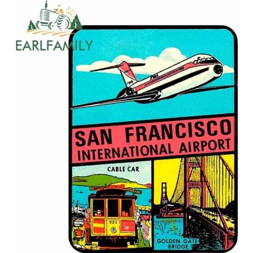 EARLFAMILY 13cm x 9.8cm For San Francisco Airport Funny Car Stickers Occlusion Scratch Decal Waterproof for VAN ATV Decor