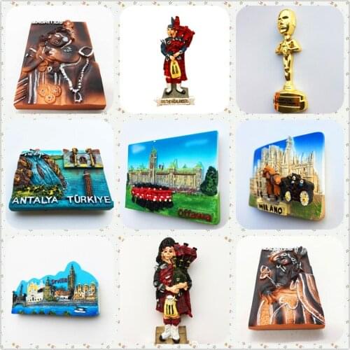 European and American ideas 3D Fridge Magnets Tourism Souvenir Refrigerator Magnetic Sticker Collection Handicraft Gift