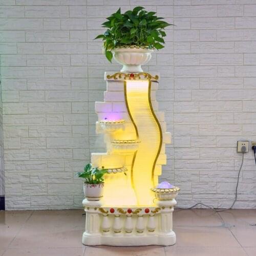 TT Fountain Living Room Light Luxury High-End Atmosphere Water Curtain Wall Floor Ornaments Fish TankCirculation Make a Fortune