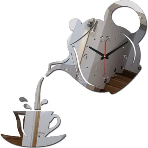 Hot new quartz Needle wall clocks acrylic mirror watch modern horloge digital clock home decor Single Face stickers Single Face