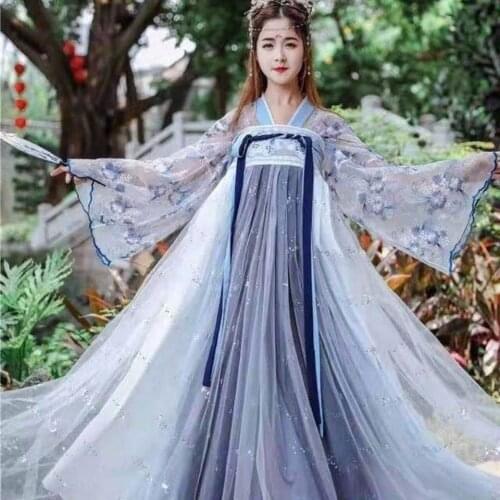 Chinese Traditional Hanfu Women Cosplay Robe Dance Set Fairy Costume Clothing Han Dynasty Ancient Chinese Dresses for Girls
