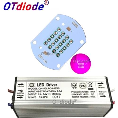 Hydroponice CREE 50W 60W COB led grow light chip XPE Deep Red 660nm Royal Blue 450nm for Indoor Plant Seedling Grow and Flower