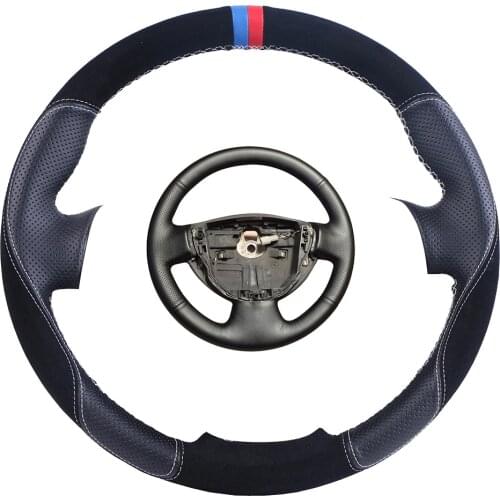 Custom Car Steering Wheel Cover For Renault Logan1/Sandero1/Clio 2/Lada Largus1/Nissan Almera 3(G15)Leather Steering Wheel Braid