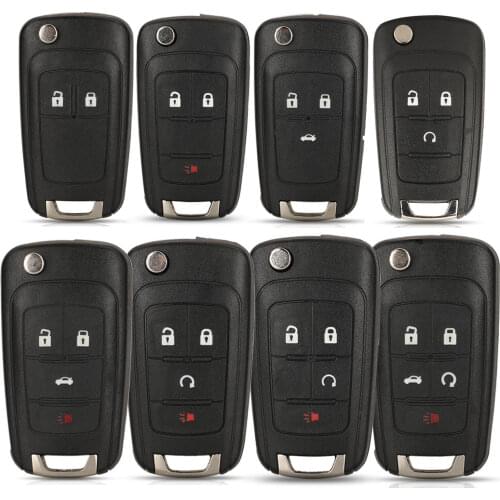 Kutery 10pcs 2/3/4/5Buttons Flip Folding Replacement Remote Car Key Shell Case For Chevrolet Cruze Epica Lova Camaro Impala Fit