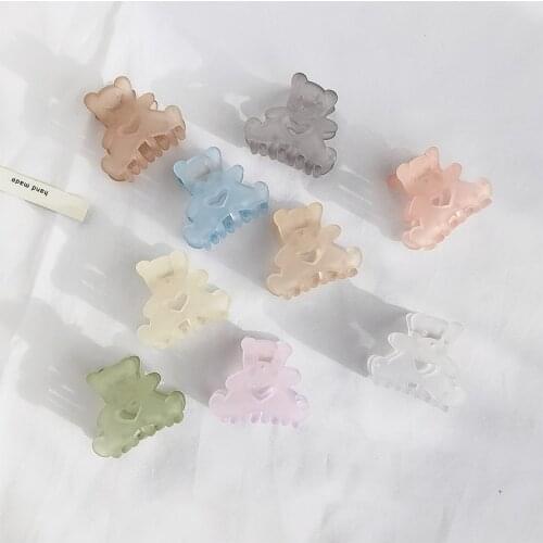 2PC Korean Kawaii Cute Bear Hair Clip Claw Clamp for Women Girls Kids Hairpin Crab Headband Hair Washface Accessories Headwear