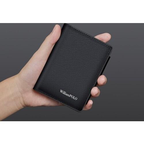 Leather Mens short style card bag fashion vertical card holder multifunctional Coin Purse drivers license card cover