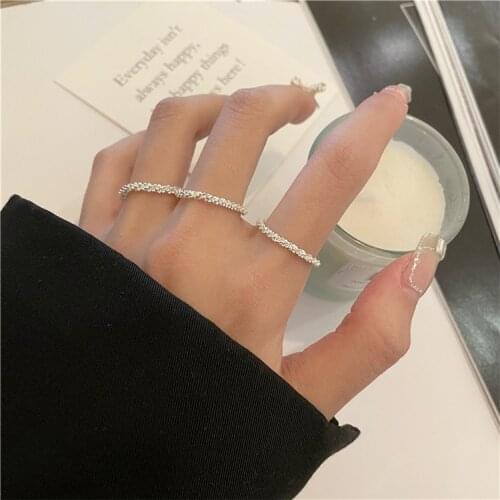 Creative Starry Sparkling Ring Female Simple Design Silver Color Wedding Rings Charm Shiny White Rings Fashion Women Jewelry