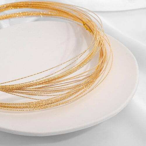 0.7-1mm 18K Gold Plated Brass Copper Beading Wire Thread Cord Rope For DIY Necklace Bracelet Jewelry Findings Making Accessories