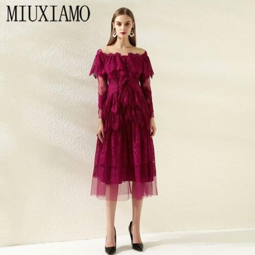 MIXIMAO 2020 Summer Dress New High Quality Fashion Party Casual Workplace Vacation Elegant Lace Dress Women Vestidos