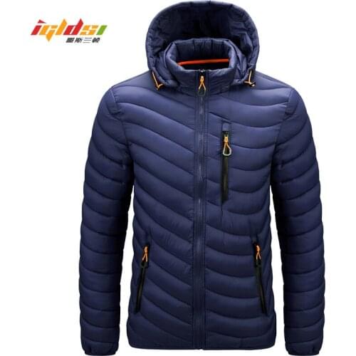 Mens Winter Thick Warm Jacket Windbreaker 2021 Autumn Hooded Soft Cotton Parkas Male Fashion Casual High Quality Jacket Coat