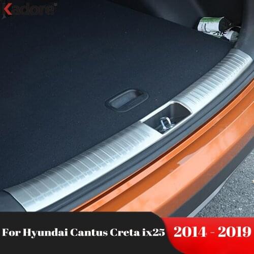 For Hyundai Cantus Creta ix25 2014-2019 Stainless Steel Car Rear Trunk Bumper Cover Trim Tailgate Door Sill Plate Protector