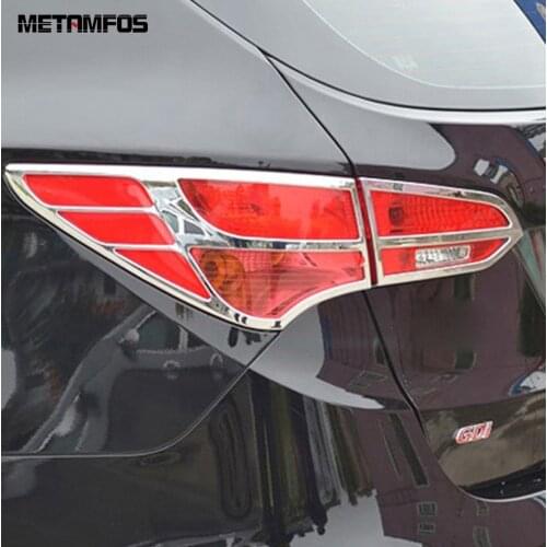 For Hyundai Santa fe IX45 2013 2014 2015 Chrome Rear Light Lamp Cover Molding Trim Taillamp Hood Sticker Accessories Car Styling