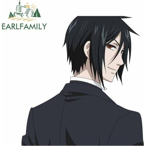 EARLFAMILY 13cm x 12.4cm for Black Butler Sebastian Michaelis Decal Anime Laptop Car Stickers Tuning Bumper Snowboard Graphics