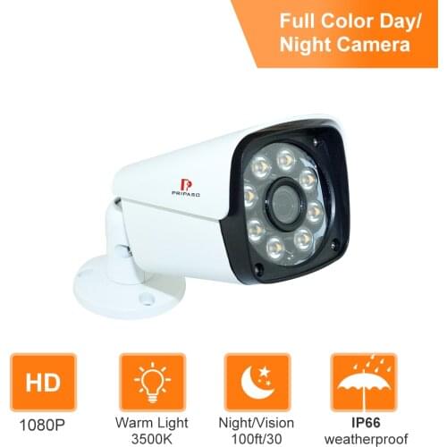 Outdoor Waterproof Full Color Camera Wide Angle Bullet Security Camera With Automatic Adjustable Spotlight Warm Light AHD Camera