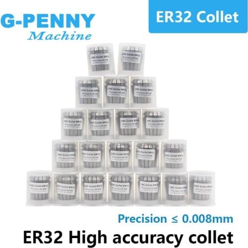 New Arrival! High accuracy ER32 spring collet chuck set precision 0.008mm 2-20mm 21 pcs CNC Milling Lathe Tool spindle motor