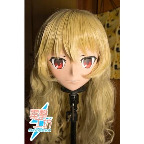 RAIGEKI MAKS 64) Resin 3/4 Head Female/Girl Kigurumi Anime Cosplay Masks Crossdress Japan Role Lolita Crossdresser DOLL BJD Cos