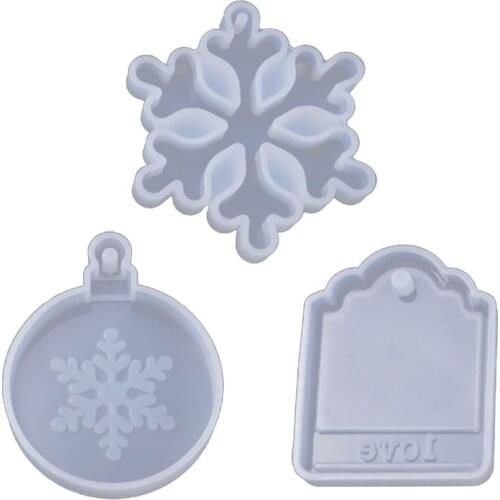 Christmas decoration christmas tree snowflakes silicone mold DIY Crafts Jewelry X4YA