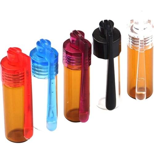 Glass Round Bottle Waterproof Pill Case Sealed Container Snuff Bottles Random