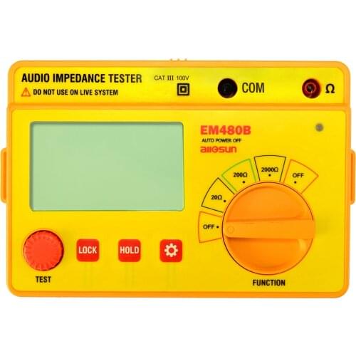 All-sun EM480B Audio impedance tester CATIII 3 test ranges 20/200/2000 resistance meter 1KHz resistance tester