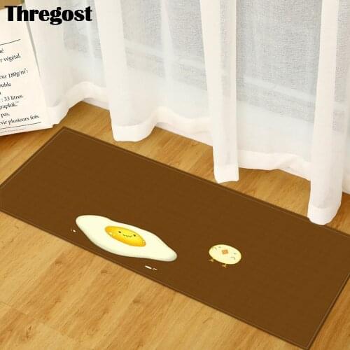 Thregost Flannel 3D Print Floor Mat Long Soft Microfiber Bedroom Carpet Anti-Slip Kitchen Mats Home Welcome Rugs
