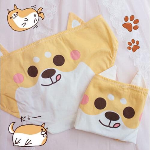 Super Cute Shiba Doge Smile Face Kawaii Girls Cotton Panties Briefs Womens Underwear Daily Wear