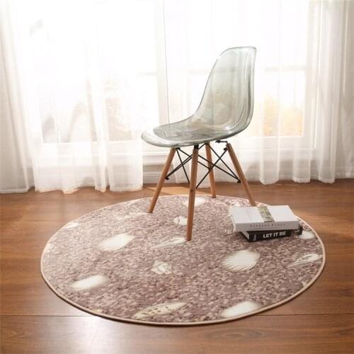 Zeegle Coral Fleece Anti-skid Round Floor Carpets For Living Room Kids Bedroom Area Rug Soft Yoga Mats Office Chair Floor Mats