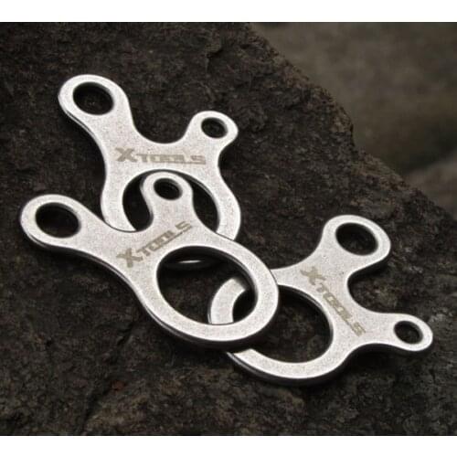 1pcs EDC Gear Tying Rope Easy Fast Tightly Camping Hiking Stainless Steel 3 Holes Multi-tool Knotting Stainless Steel Tool