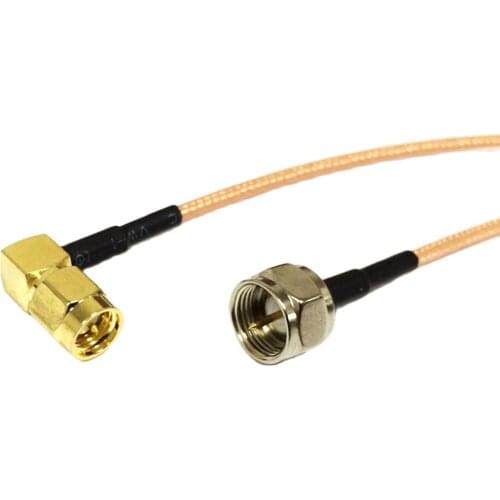 1PC New SMA Male Plug Right Angle 90-degree To F Male Connector RG316 Coaxial Cable 15CM 6inch Adapter
