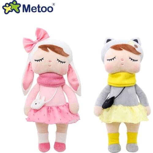 2021 Lovely Children Girl Shaped Stuffed Toy Plush Soft Sitting Doll with Cartoon Animal Hat 33cm