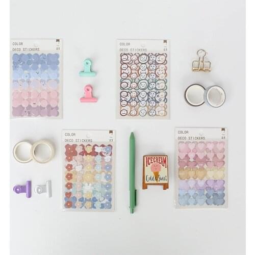 3 Sheets/Pack Sticker Summer Series Creamy Salt Creative Basic Handbook DIY Material Stickers Stick Label