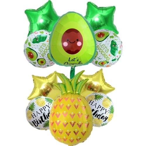 Avocado Pineapple Foil Balloons Fiesta Party Decorations Globos Decoration Birthday Supplies Hawaii Fruit Baby Shower Balls Toys