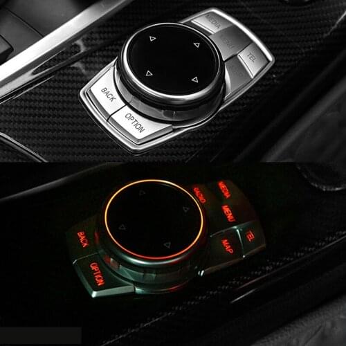 Car Chorme Styling ABS Multimedia Button Cover For BMW 3 5 X1 X3 X4 X5 X6 F10 F30 F31 F15 F16 F25 F26 F48 Car-cover Accessories