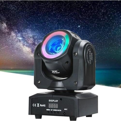 Free shipping Mini moving head 60W RGBW LED beam luces with 12pcs RGB LED strips wash moving heads dmx control dj disco lights
