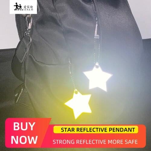 Colorful star Reflective keychain bag pendant accessories soft PVC reflector keyrings for visible safety