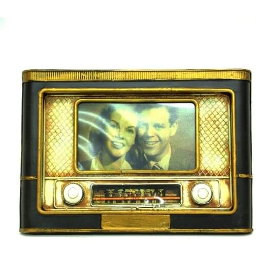 Photo Frame Radio Metal Gift Decorative Vintage Trinket Miniature Nostalgic Handmade Hand Painted Quality Durable Home Decor
