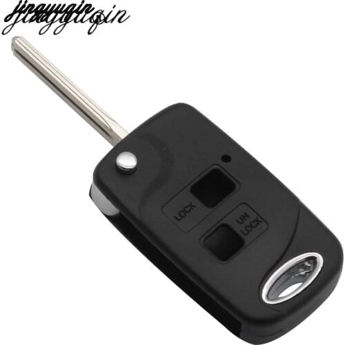 Jingyuqin 2 Buttons Remote Fob Modified Flip Key Shell Case For Lexus CX470 RX350 ES300 RX300 RX400 SC GS LS Cut/Uncut Key Case