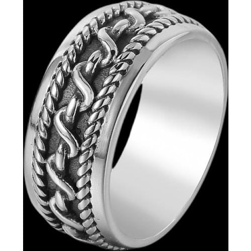 Stainless Steel Chain Ring Vintage Hammer Retro Punk Classic Ring Male Finger Love Jewelry for Man Gift Wholesale OSR894